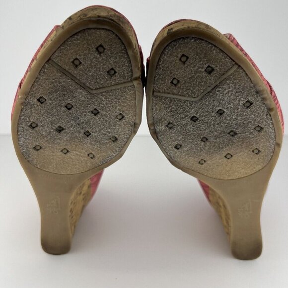 Life Stride Peep Toe Wedge Heels Women's Size 9 M Geo Pattern Shoes - Picture 8 of 9